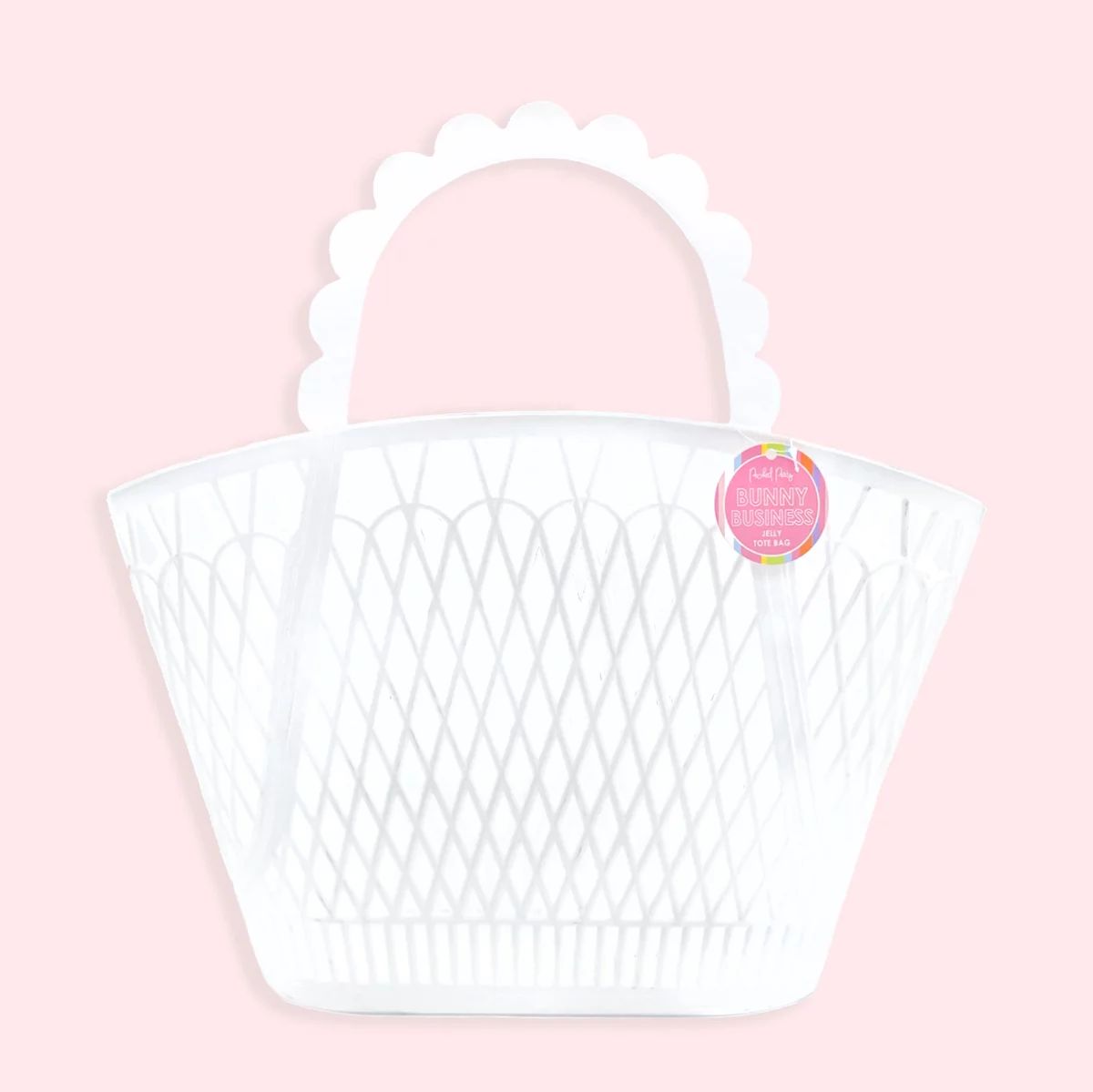 Way To Celebrate Packed Party 'Bunny Business' White Basket Tote, 16"X10.5" | Walmart (US)