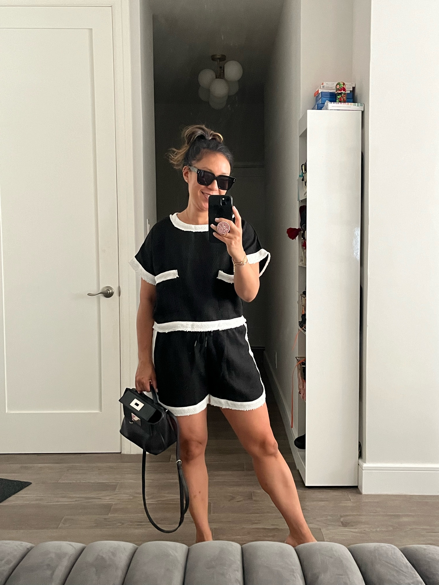 Black and white set. I’m wearing a small. The shorts are on the long side for me. Boxy fit. Love it for going out to dinner or a casual hang with a shoe switch.

#LTKItBag #LTKFindsUnder50 #LTKTravel