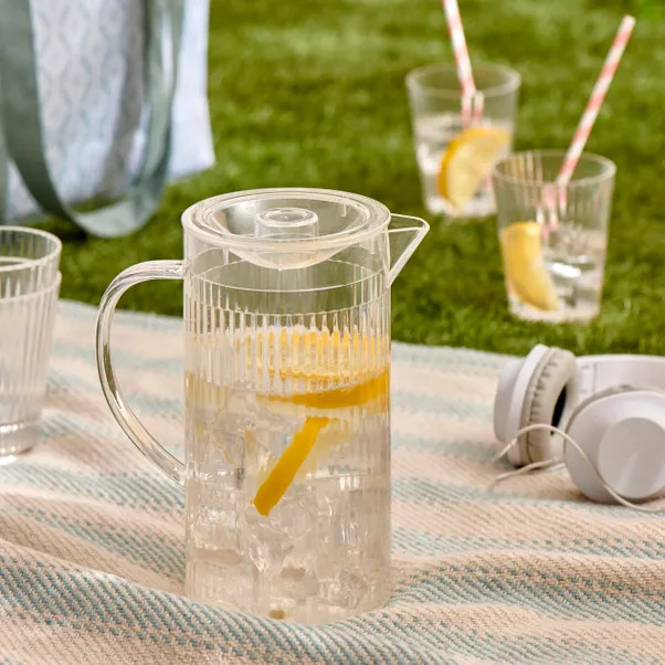 Ribbed Clear Acrylic Jug | Dunelm (migrated)