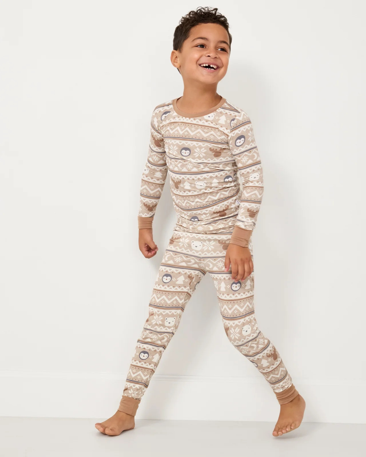 Frosty Fair Isle Two-Piece Pajama Set | Little Sleepies
