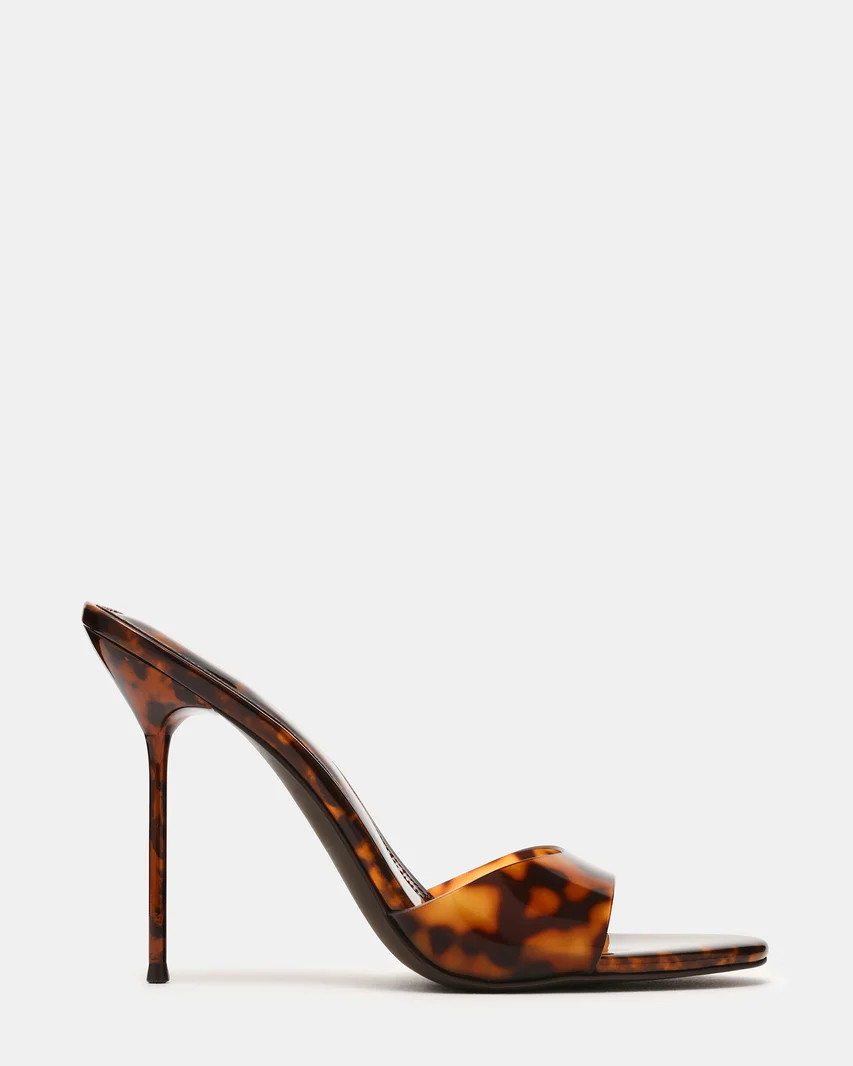 DAVINA Tortoise Rounded Open-Toe Mule Stiletto Women's Heel | Steve Madden (US)