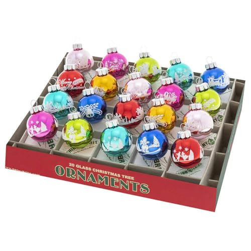 Christopher Radko Shiny Brite Christmas Confetti 20 Count 1.25" Signature Flocked Rounds | Amazon (US)