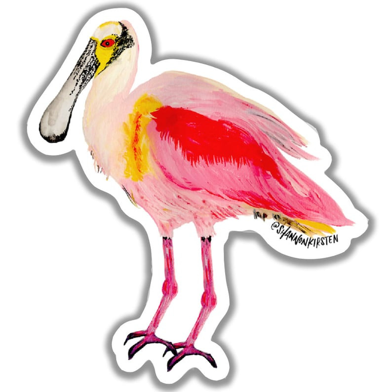 Die Cut Stickers Roseate Spoonbill Coastal Birds Pink Stickers Vinyl Stickers - Etsy | Etsy (US)