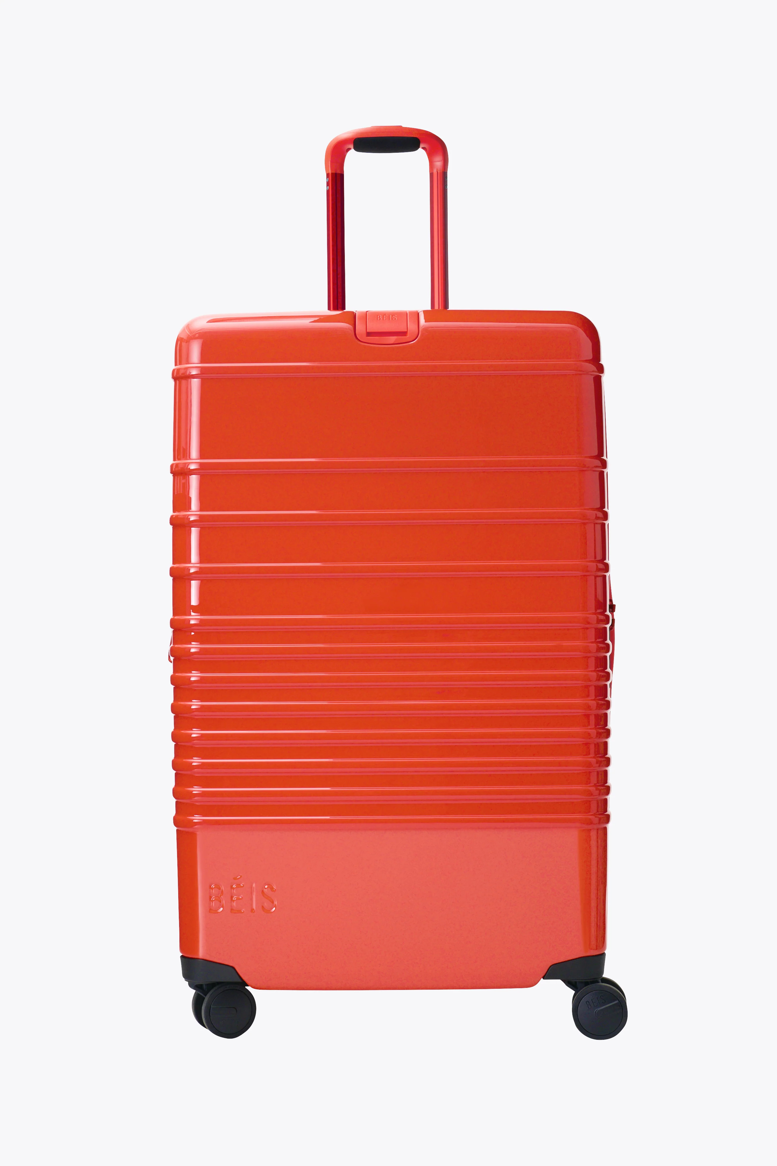 BÉIS 'The Large Check-in Roller' in Glossy Flame - Carry On Rolling Suitcase & Luggage in Flame | BEIS