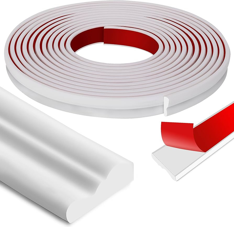 moonoom 20 Ft x 1.6''Wall Decoration Molding Trim,Self-Adhesive 3D Chair Rail Panel Molding, Flex... | Amazon (US)