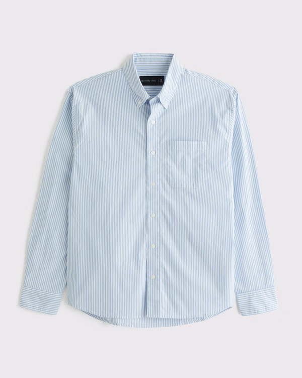 Poplin Button-Up Shirt | Abercrombie & Fitch (US)