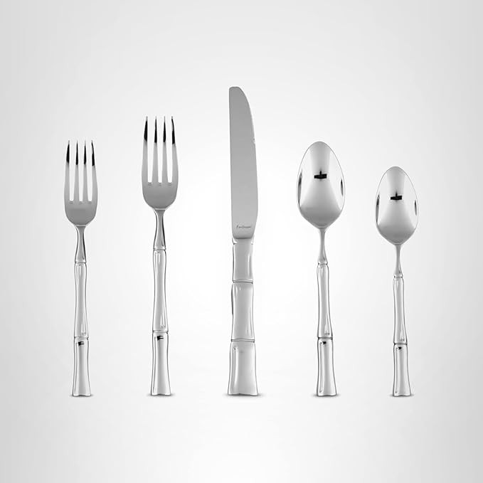 FORTESSA Royal Pacific 18/10 Stainless Steel Flatware, 5 Piece Place Setting With Table Knife, Fo... | Amazon (US)