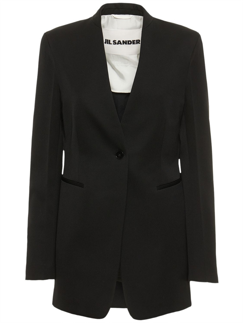 Wool grain de poudre open jacket - Jil Sander - Women | Luisaviaroma | Luisaviaroma