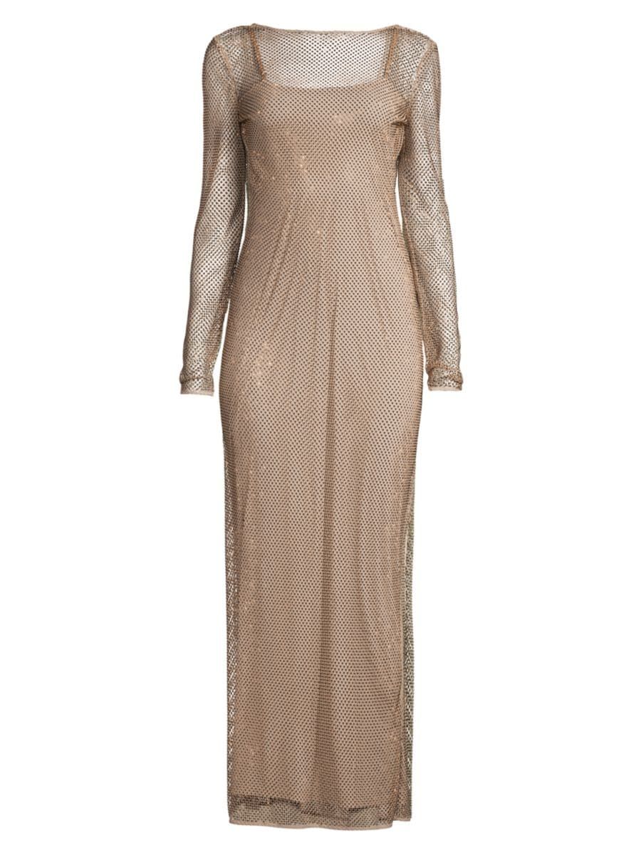 Lulu Studded Mesh Maxi Dress | Saks Fifth Avenue