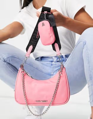 Steve Madden BVital cross body with chain strap in pink | ASOS (Global)