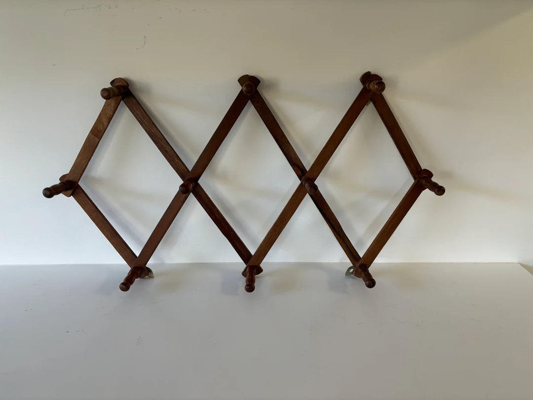 Vintage Folding Wood Peg Rack - Hangs Horizontally or Vertically | Etsy (US)