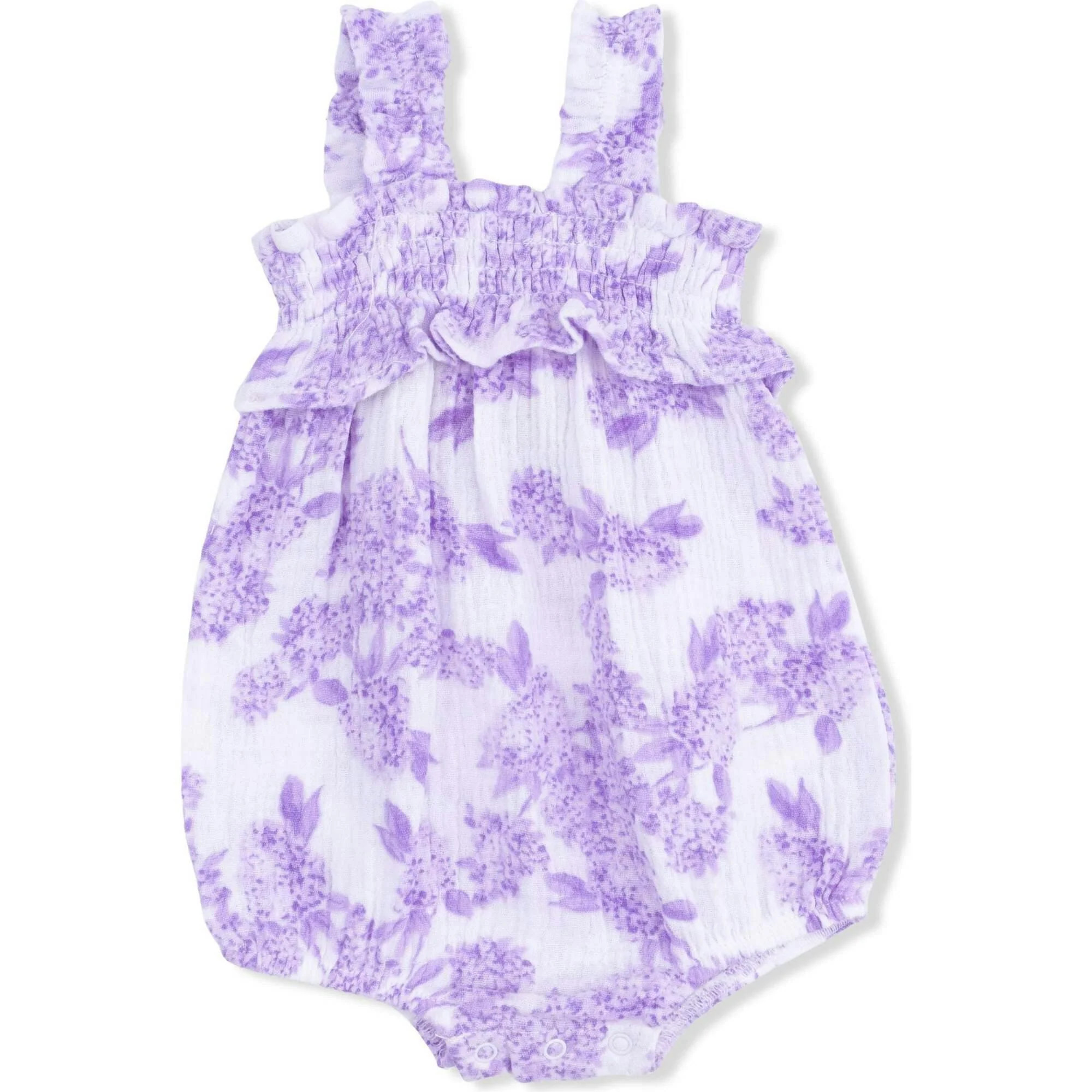 Lilac Floral - Ruffly Strap Bubble | Maisonette