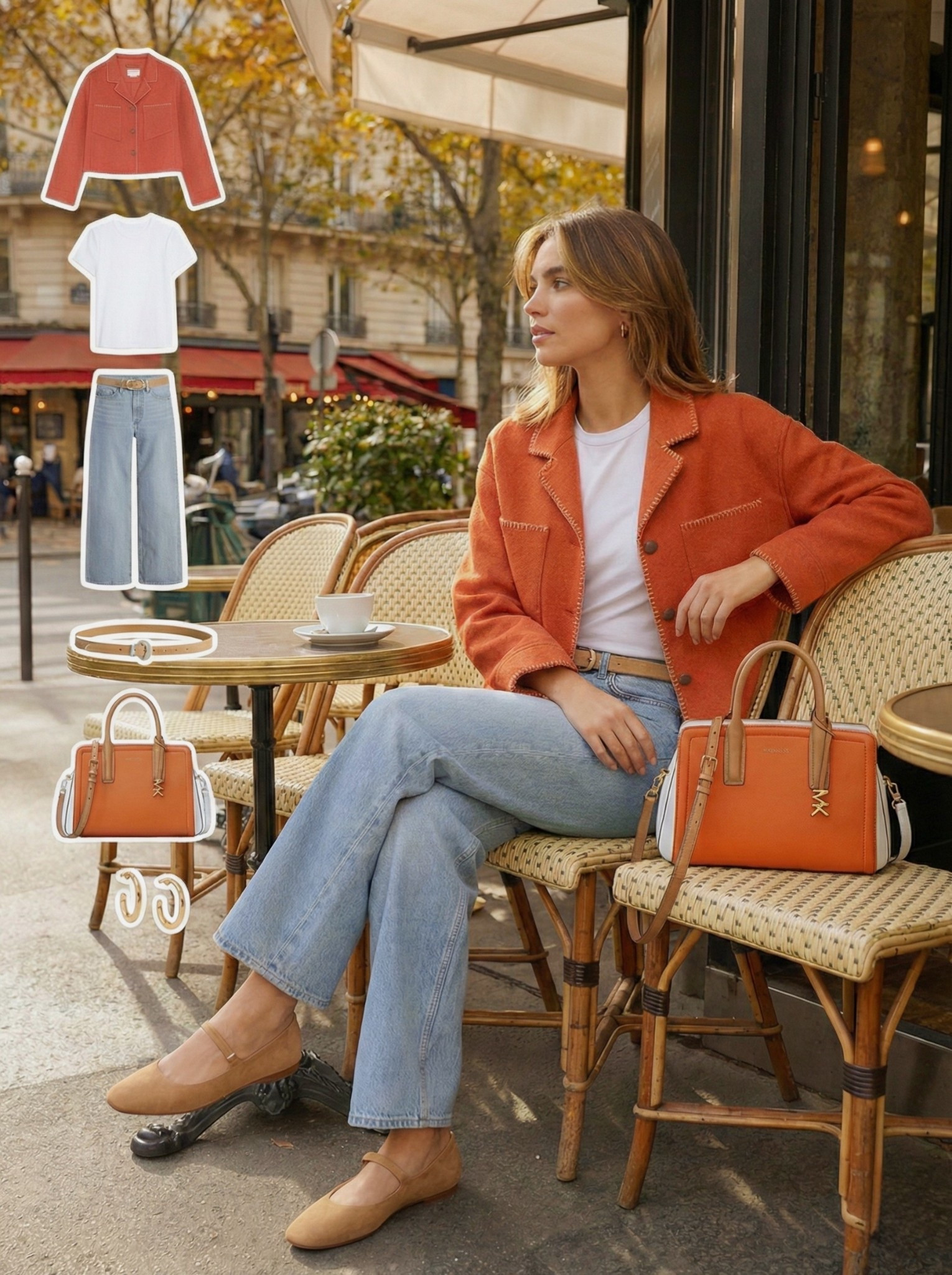 🍂 Warm Terracotta Layers for Everyday Chic 🍂

A rich terracotta jacket brings instant warmth and personality to a clean, casual base. Paired with a simple white tee and light wash denim, the look feels relaxed yet intentionally styled. Soft tan accessories echo the earthy tones, creating a cohesive palette that feels perfectly seasonal.

Mary Jane flats add a feminine, vintage inspired touch while keeping the outfit comfortable and wearable from morning coffee to afternoon errands.

🤎 Style Notes:
• Terracotta jacket for a warm statement layer  
• Classic white tee for a fresh base  
• Light wash straight jeans for easy balance  
• Tan Mary Jane flats for soft femininity  
• Coordinating leather belt for cohesion  
• Structured terracotta bag to tie it all together 

#LTKSeasonal #LTKworkwear #LTKstyletip