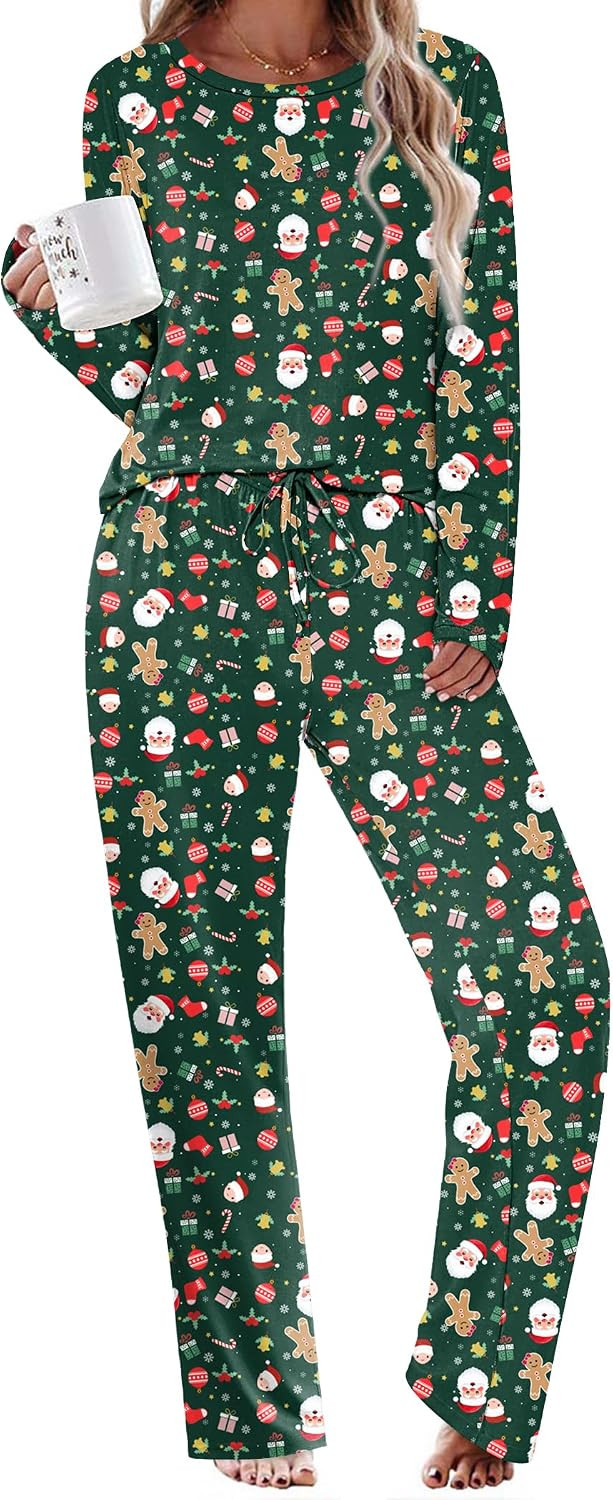Ekouaer Pajamas for Women Set 2 Piece Pjs Lounge Set Long Sleeve Sleepwear | Amazon (US)