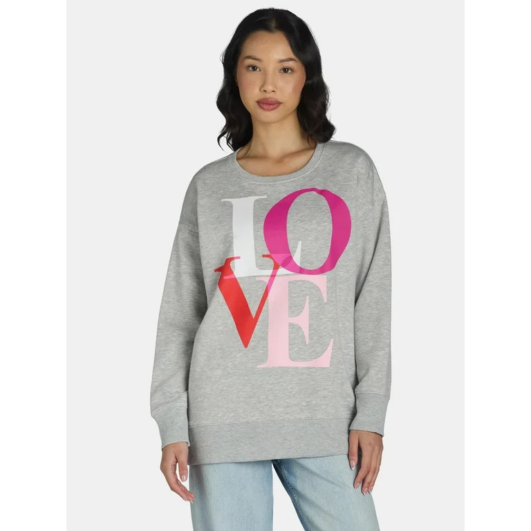 Valentine’s Day Women's Graphic Sweatshirt from Way to Celebrate, Sizes S-XXXL | Walmart (US)