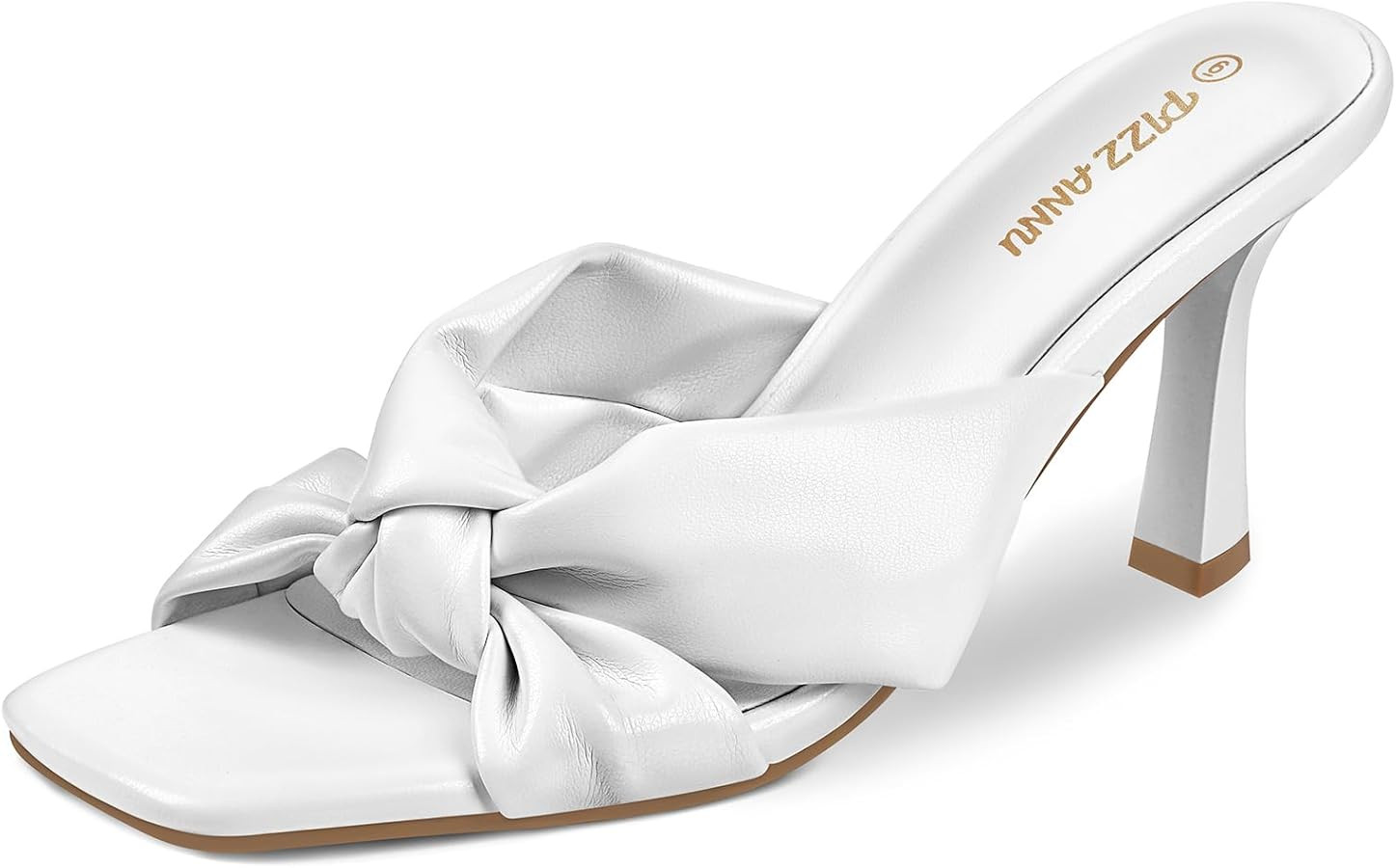 PIZZ ANNU Women's Ariana Knotted Heels Sandals Square Open Toe Heeled Sandal High Stiletto Mules ... | Amazon (US)