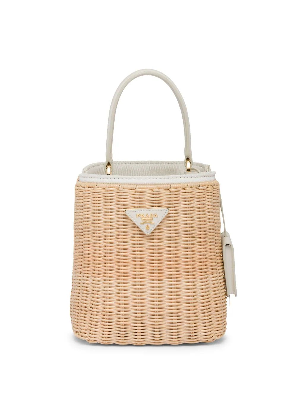 Prada Panier Wicker And Canvas Bag - Farfetch | Farfetch Global