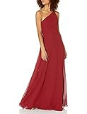 Jenny Yoo Women's Kora Modern One Shoulder Chiffon Dress, Merlot, 6 | Amazon (US)