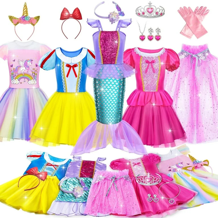 Princess Dress Up for Girls - Dress up Clothes for Toddler Girl, Princess Toys Christmas Birthday... | Walmart (US)