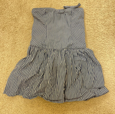 Abercrombie Kids Blue & White Stripes Seersucker Strapless Dress Size XL (14)  | eBay | eBay US