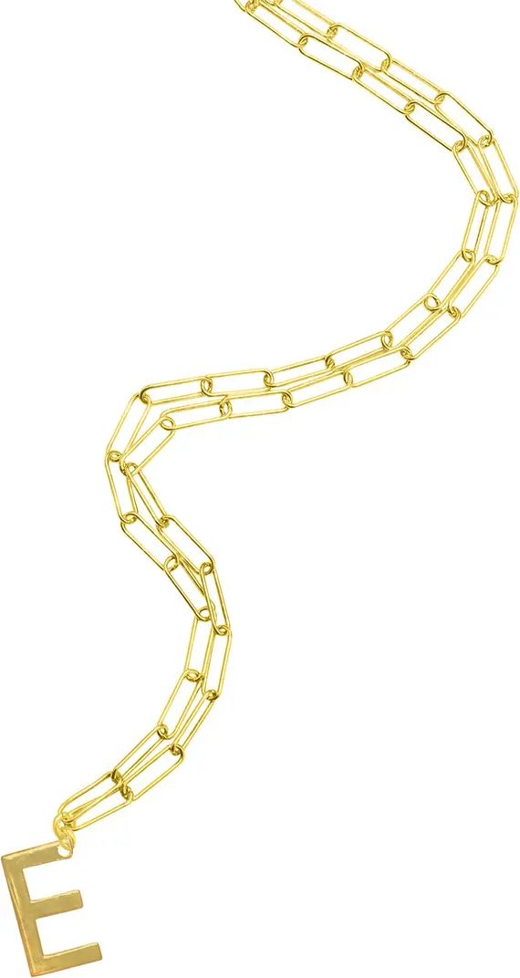 ADORNIA 14K Gold Vermeil Paperclip Chain Initial Necklace | Nordstromrack | Nordstrom Rack