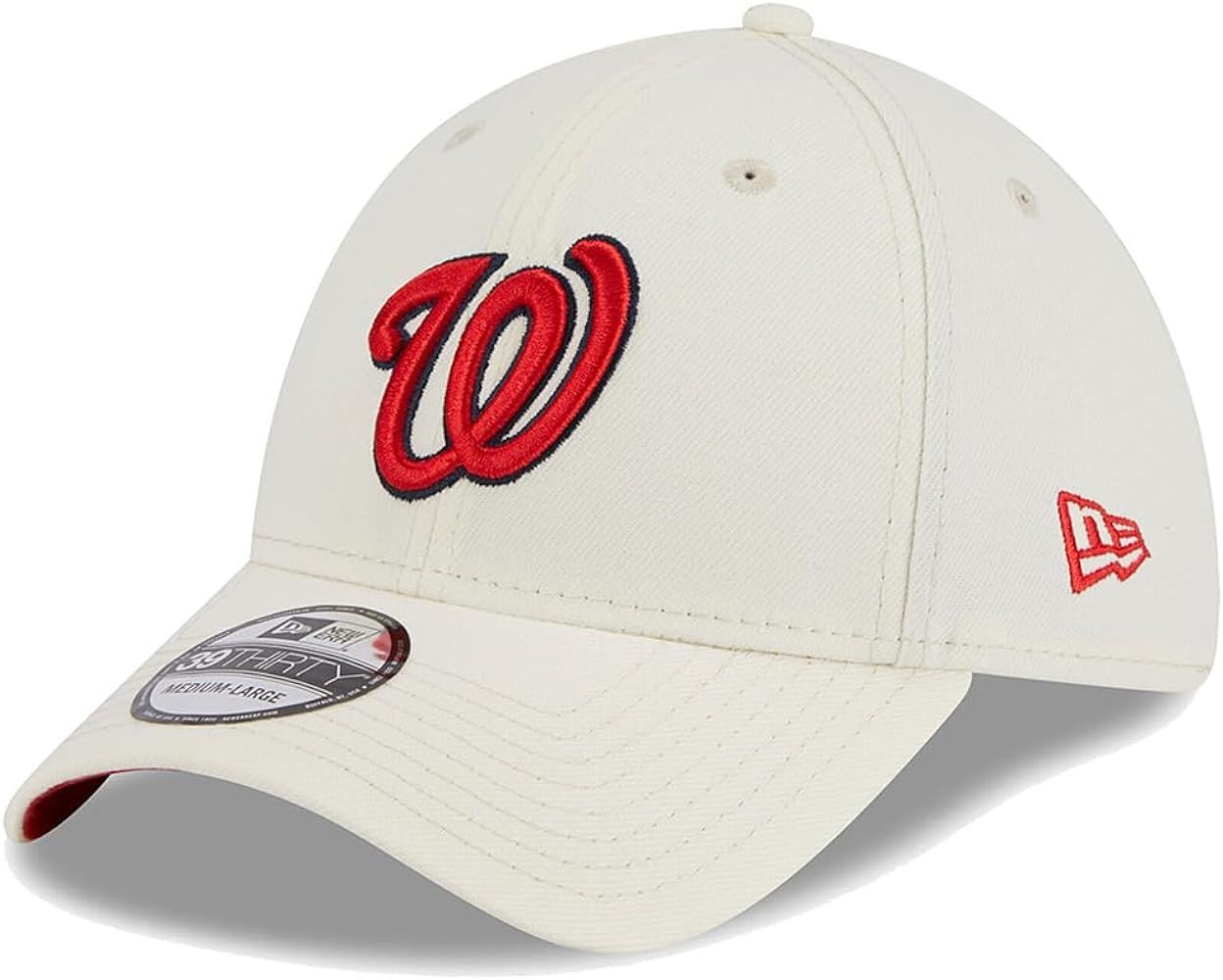 New Era Washington Nationals 39THIRTY Chrome Team Classic Stretch Fit Cap, Cream White Hat | Amazon (US)