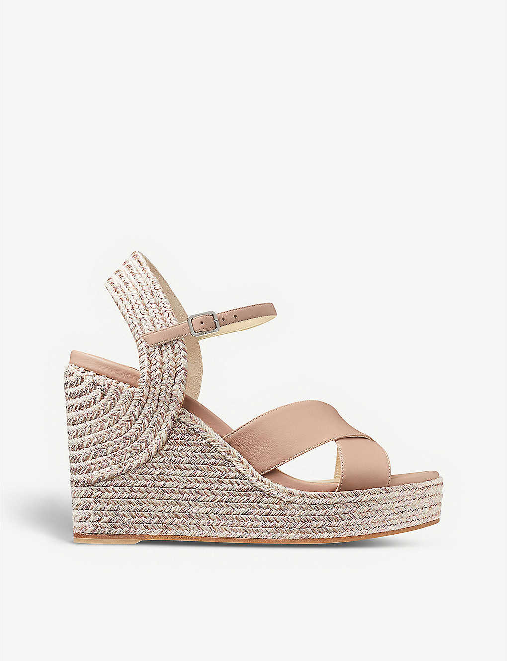 JIMMY CHOO Dellena 100 leather wedge sandals | Selfridges