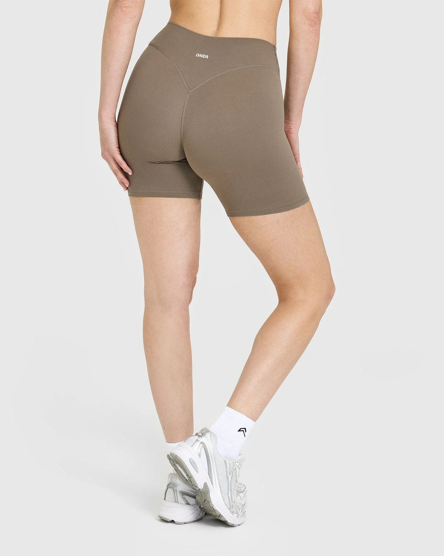SoftMotion™ Shorts 6" with White Logo 
 Moss Brown | Oner Active (UK / US)