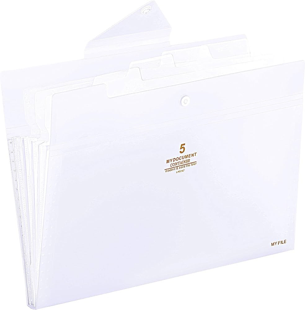 SKYDUE Expanding File Folders 5 Pockets File Folder with Snap Closure A4 and Letter Size Accordio... | Amazon (US)