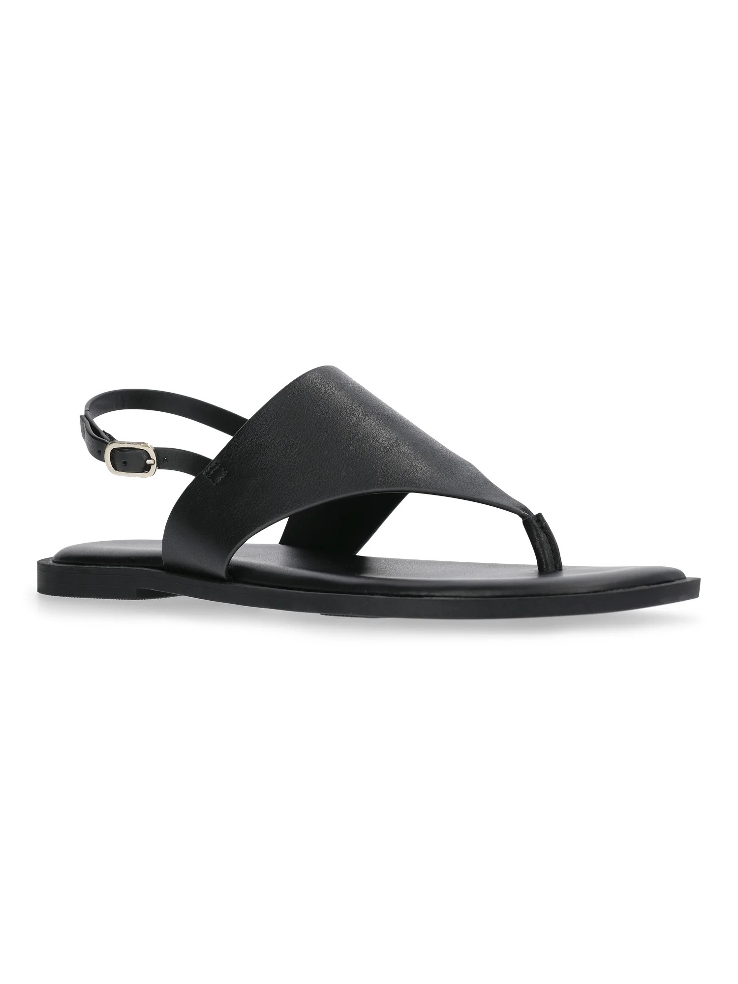 Time and Tru Women's Hooded Faux Leather Thong Sandals | Walmart (US)