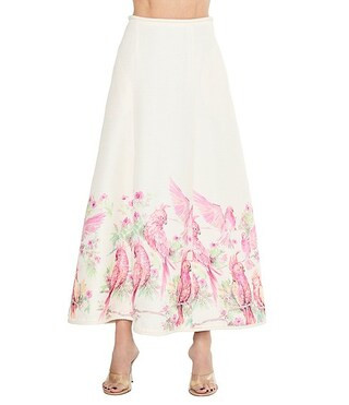 Petite Size Tallis Printed High-Rise A-Line Coordinating Maxi Skirt | Dillard's