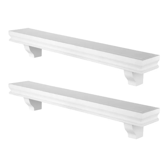 23.6" x 4" 2pc Decorative Floating Display Ledge Shelves White - Danya B. | Target