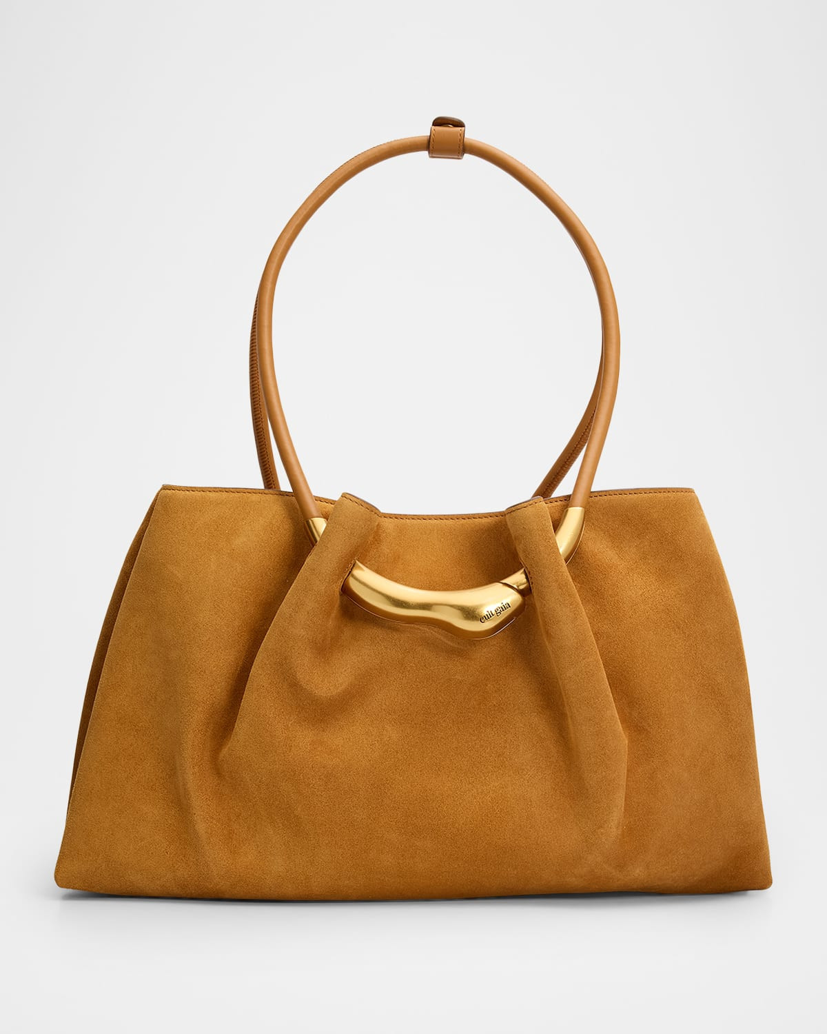 Asa Pleated Suede Satchel Shoulder Bag | Neiman Marcus