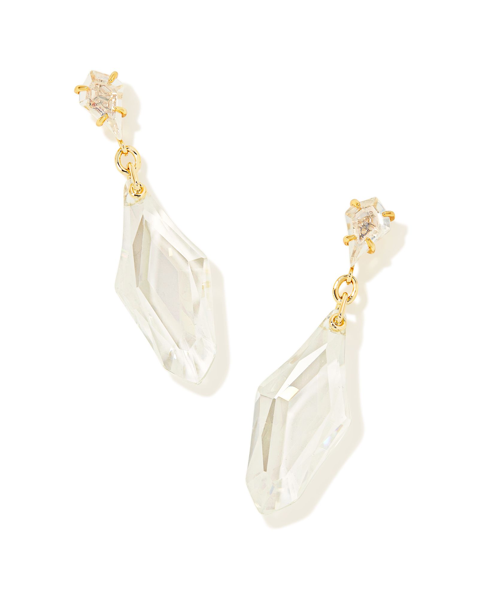 Alexandria Gold Statement Earrings in Lustre Clear Glass | Kendra Scott | Kendra Scott