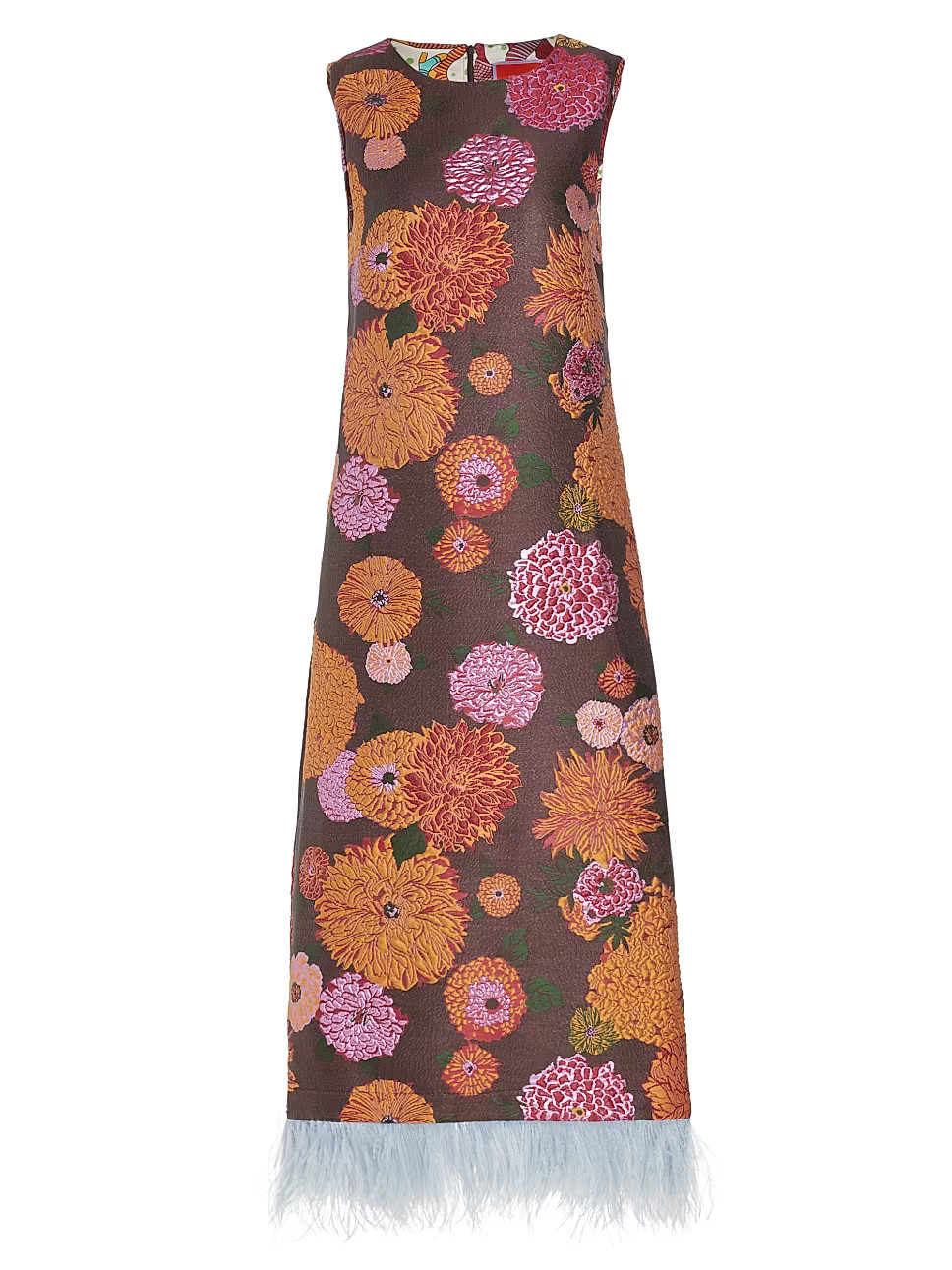 Edition 33 Jacquard & Feather Column Dress | Saks Fifth Avenue