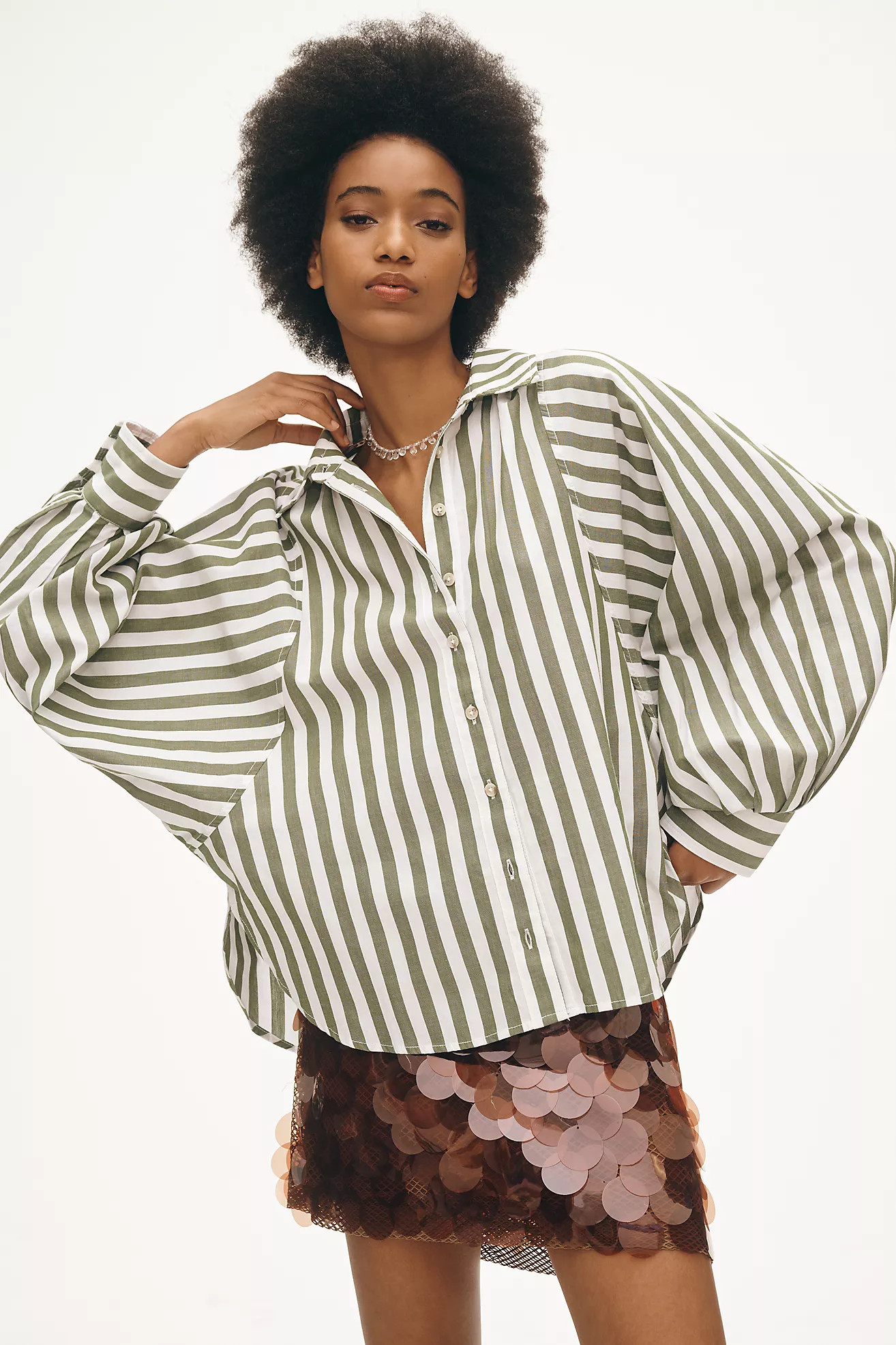 The Bailey Boyfriend Batwing Buttondown Blouse by Pilcro | Anthropologie (US)