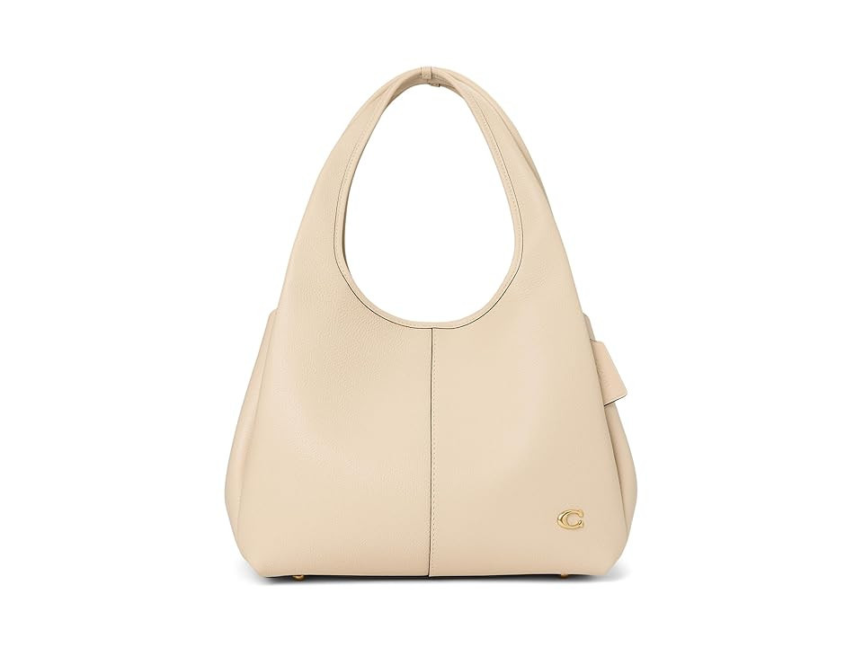 COACH Polished Pebble Leather Lana Shoulder Bag Handbags Ivory: One Size | Zappos.com