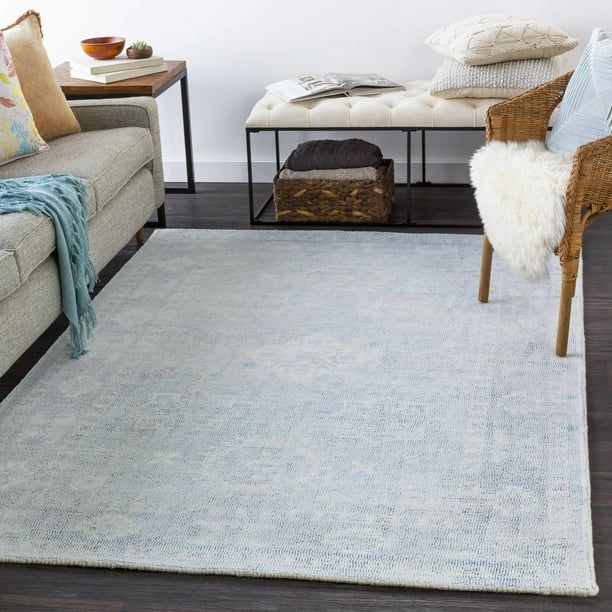 Hauteloom Calderbank Wool Living Room, Bedroom Area Rug - Traditional - Gray, Blue, Orange - 5' x... | Walmart (US)