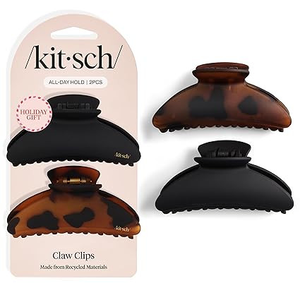 Kitsch Medium Hair Clips for Women, Strong Hold, Recycled Plastic Claw Clips for Thick Hair | Gre... | Amazon (US)