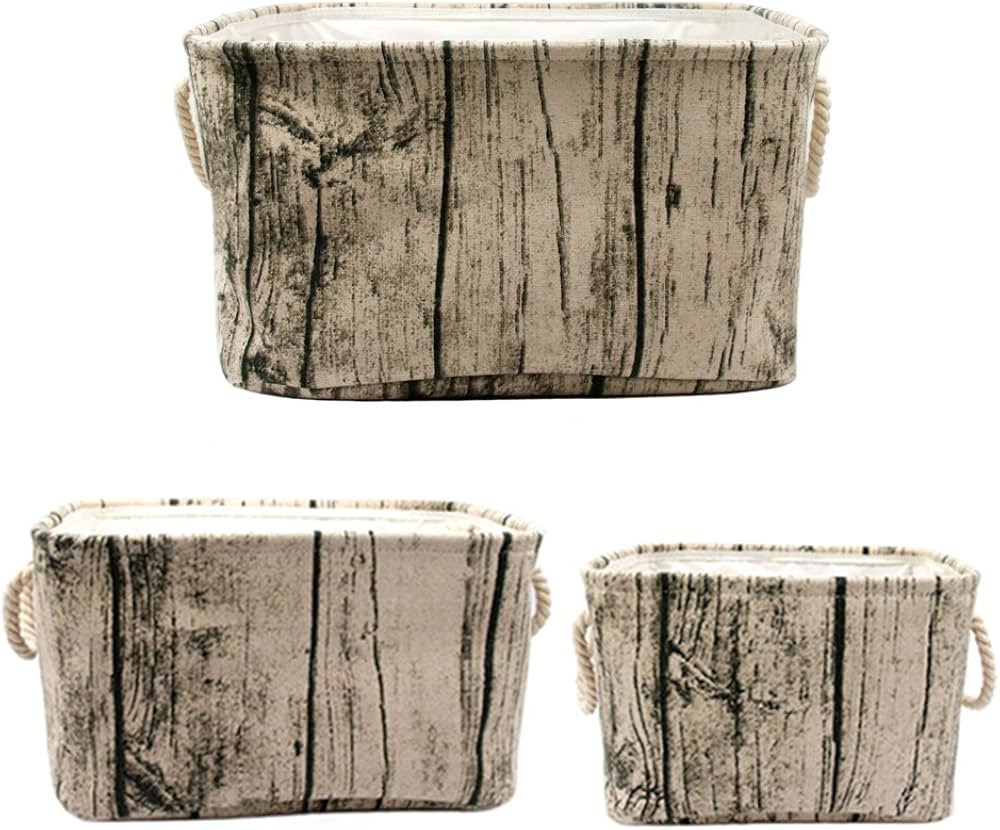 Stylish Tree Stump Design Rectangular Storage Baskets Durable Fabric Washable Storage Bins Organi... | Amazon (US)