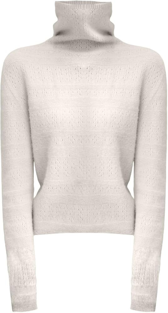 Heevina Sweaters for Women Wool Turtle Neck Solid Color Lightweight High Neck Long Sleeve Loose S... | Amazon (US)