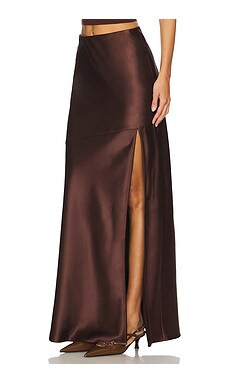 Line & Dot Dalton Skirt in Chocolate from Revolve.com | Revolve Clothing (Global)