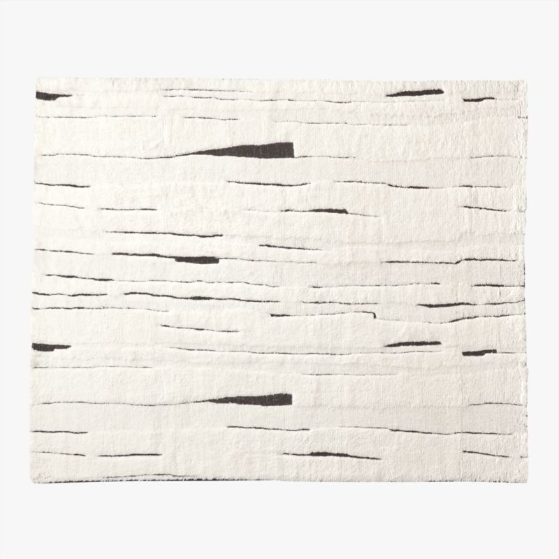 Carana Hand-Knotted Black and White New Zealand Wool Area Rug 8'x10' + Reviews | CB2 | CB2