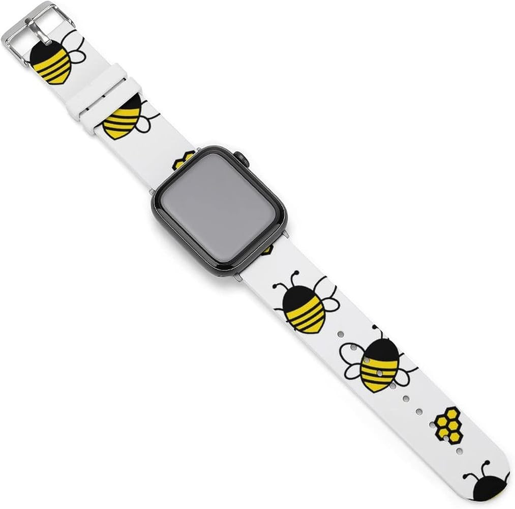 Cartoon Bee And Honeycomb Compatible with Apple Watch Band 38mm 40mm 42mm 44mm Women Men, Soft Si... | Amazon (US)