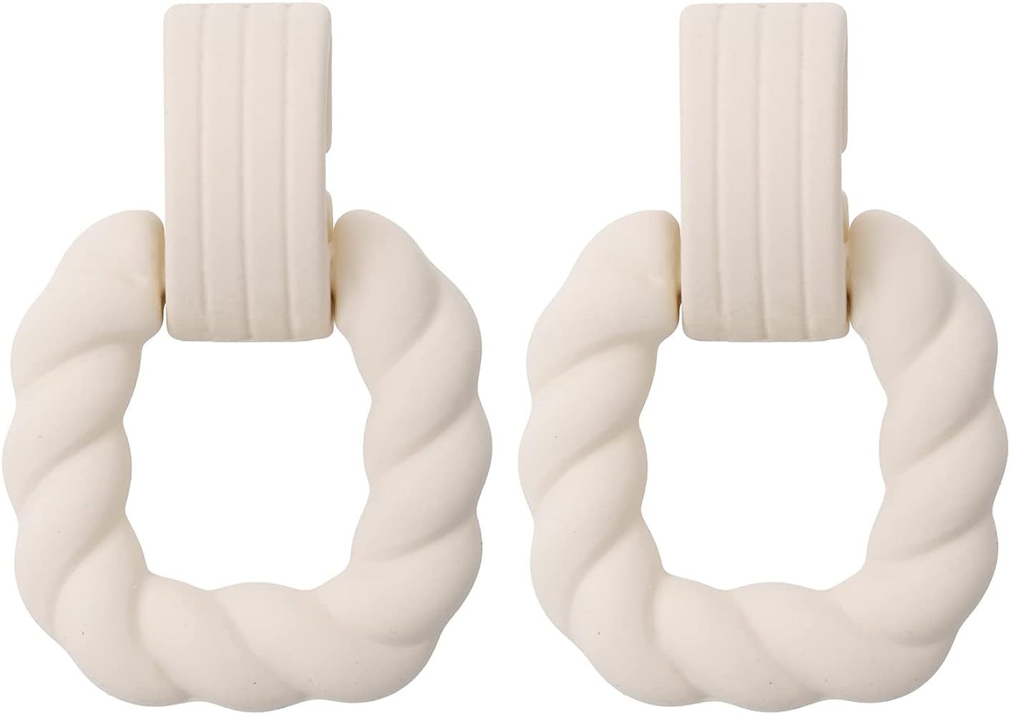 Amazon.com: RUOFFETA Rectangle Earrings for Women, Acrylic Square Earrings Twisted Geometric Stat... | Amazon (US)
