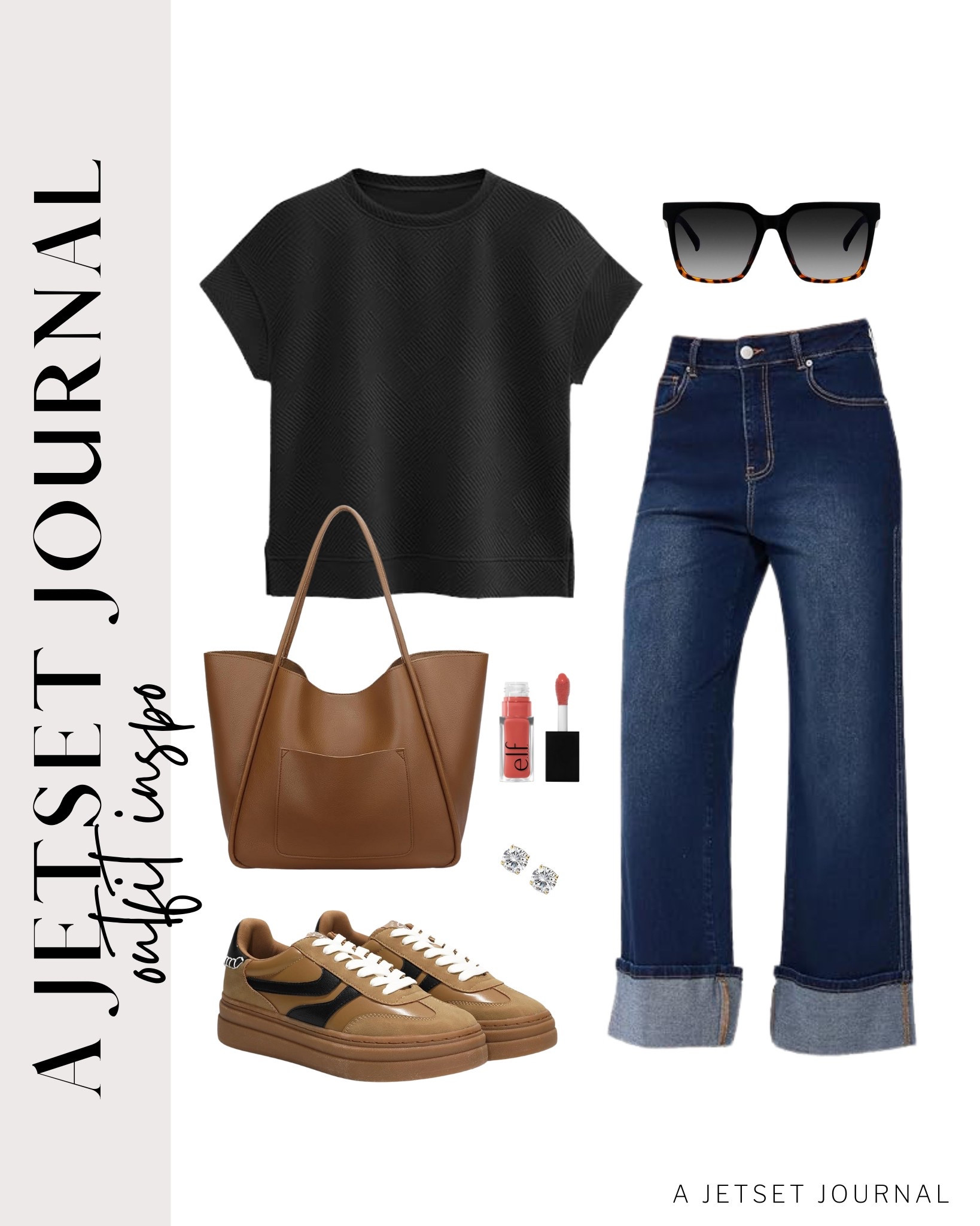 A short-sleeve top and a pair of high-waisted wide-leg jeans look simple but cute together. Perfect for a casual day!
casual look, makeup recommendation, neutral sneakers, shoe inspo, stud earrings, basic shirt, everyday fashion, spring style, top picks, best seller, amazon finds, trendy style, shoe crush

#LTKU #LTKStyleTip #LTKSeasonal