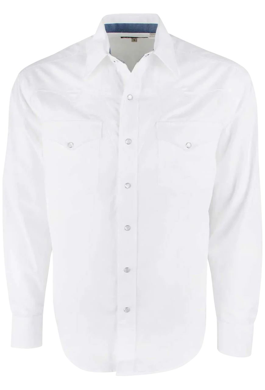 Stetson Men's Optic White Pearl Snap Western Shirt | Pinto Ranch | Pinto Ranch