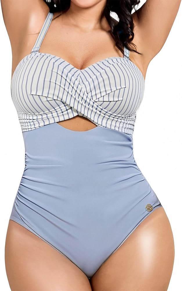 Popilush Swimsuit for Women Tummy Control - One Piece Bathing Suit with Removable Straps for Beac... | Amazon (US)