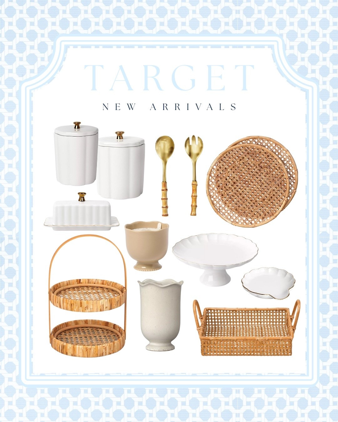 ✨ Target New Arrivals ✨ Elevate your kitchen and dining space with these modern coastal home Fall Decor finds! From white ceramic canisters and a stoneware pitcher to rattan trays, woven placemats, bamboo-handle serving spoons, and tiered baskets, these pieces bring that effortless Serena & Lily look for less into your home. Perfect for coastal kitchens, entertaining essentials, neutral table decor, and everyday hosting. 🌊🤍

Shop my favorite Target designer dupes for rattan trays, coastal serveware, and chic white stoneware—affordable, timeless, and so versatile.

#LTKHome #LTKFindsUnder50 #LTKSeasonal