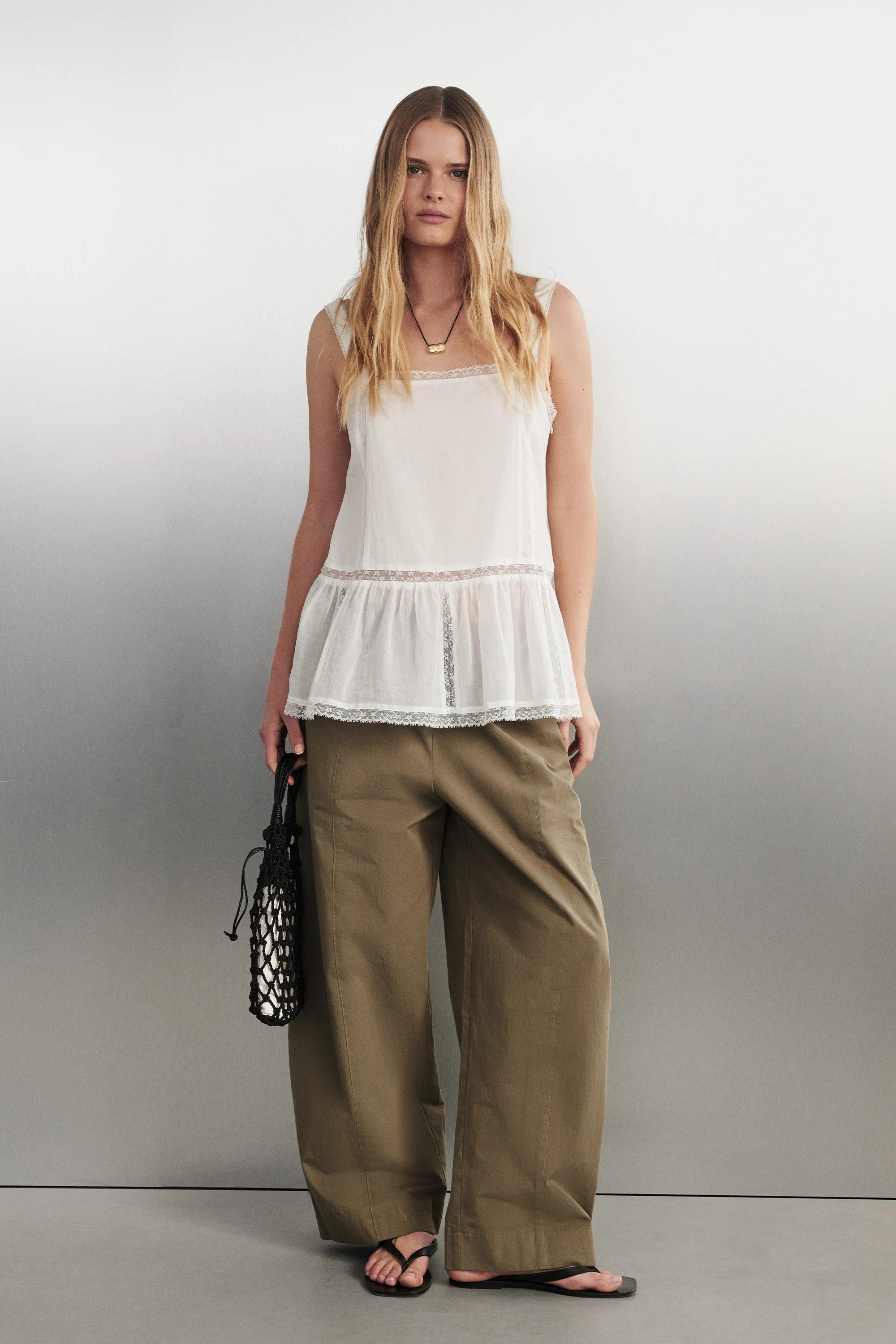 SCOUT KHAKI COTTON BARREL LEG PANT | DISSH